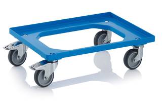 Blue Crate Skate with 100mm Rubber Wheels / ZP Castors