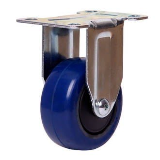 Rigid Castor with 75mm Rebound Rubber Wheel
