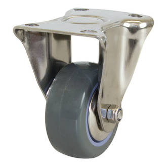Rigid SS Castor with 75mm Polyurethane Wheel
