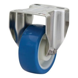 Rigid SS Castor with 100mm Rebound Polyurethane Wheel