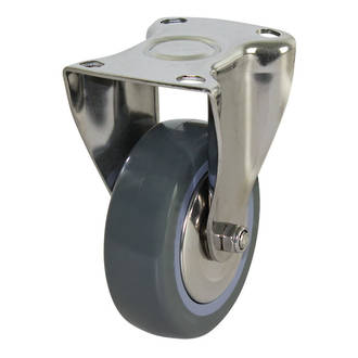 Rigid SS Castor with 100mm Polyurethane Wheel