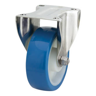 Rigid SS Castor with 150mm Rebound Polyurethane Wheel
