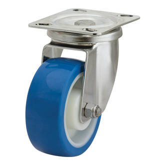 Swivel SS Castor with 100mm Rebound Polyurethane Wheel