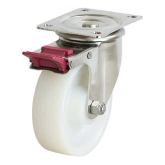 Swivel Brake SS Castor with 150mm Nylon Wheel
