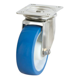 Swivel SS Castor with 150mm Rebound Polyurethane Wheel
